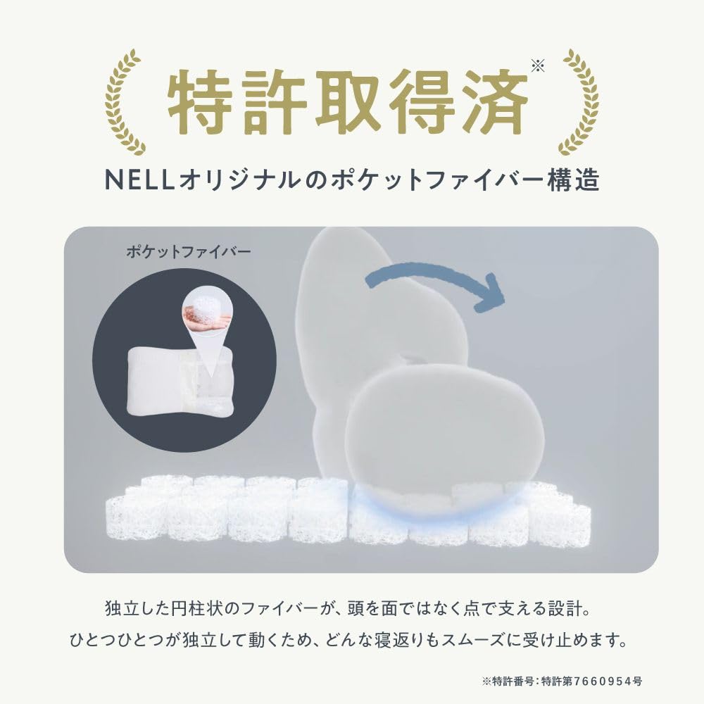 [Official] NELL Pillow, Off-White, 120-Day Trial [High-Resilience, Adjustable Height, Washable, Side Sleeper, Pressure Relief, Comfortable Sleep,