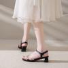 Women Luxury Thick Heels Sandals Female Shoes Summer Fashion Rhinestone High-heeled Sandals Ladies Ankle Strap Party Dress Pumps