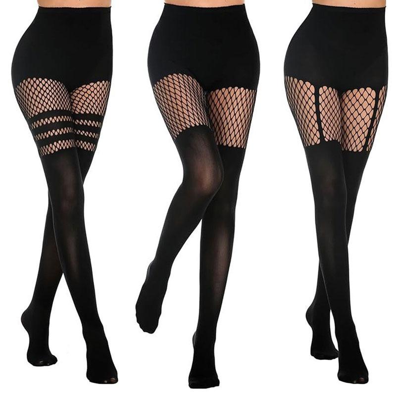 Sexy Pantyhose Women Fishnet Wine Red Ins Hot Girls Tights High Elastic Hipster Leggings
