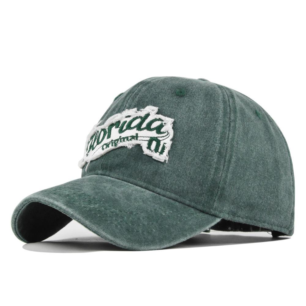 Retrostereo F'lorida Embroidered Baseball Cap Patch Distressedstereoembroider Peaked Cap Sunshade