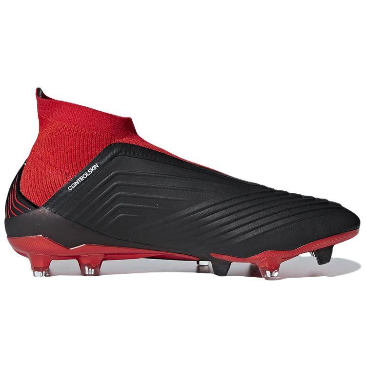 Adidas Predator 18+ FG Black Red Men Cleats Core-Black Footwear-White DB2012