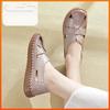 Leather Women's Shoes for Summer Comfort Soft Soles Anti Slip Flat Bottoms Middle-aged and Elderly Sandals for Women and Mothers