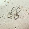 1 Pair of Simple Hollow Heart-shaped Pendant Earrings for Women, Lightweight Daily Accessories, Suitable for Daily Wear and Cute