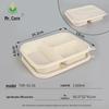 Mr. Corn 1100ml 3-Compartment Biodegradable Lunch Boxes