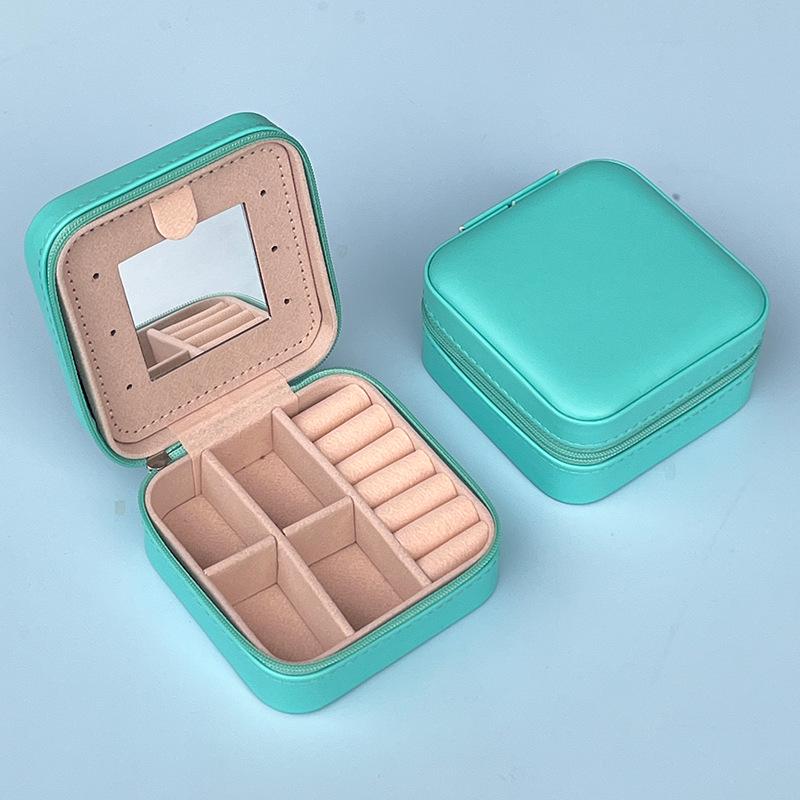 Compact Anti-Oxidation Jewelry Box with Mirror for Earrings, Rings, and Nail Accessories