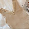 Frauen Sommer Spitze V-ausschnitt Gestrickte Leibchen Weste Tops Ärmellose Eis Seide Schlank Bodenbildung Shirt Einfarbig Oberbekleidung