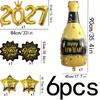 Star Shape Foil Balloon Set Champagne Bottle New Year Balloons  New Year Party