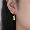 ANENJERY Asymmetric U Shape Hoop Earrings For Women Simple Exquisite Ear Buckle Jewelry Gifts