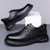 Retro New Men's Leather Shoes Handmade Business Casual Workwear Men Shoes Solid Color Lace Up Soft Sole Breathable Sports Shoes