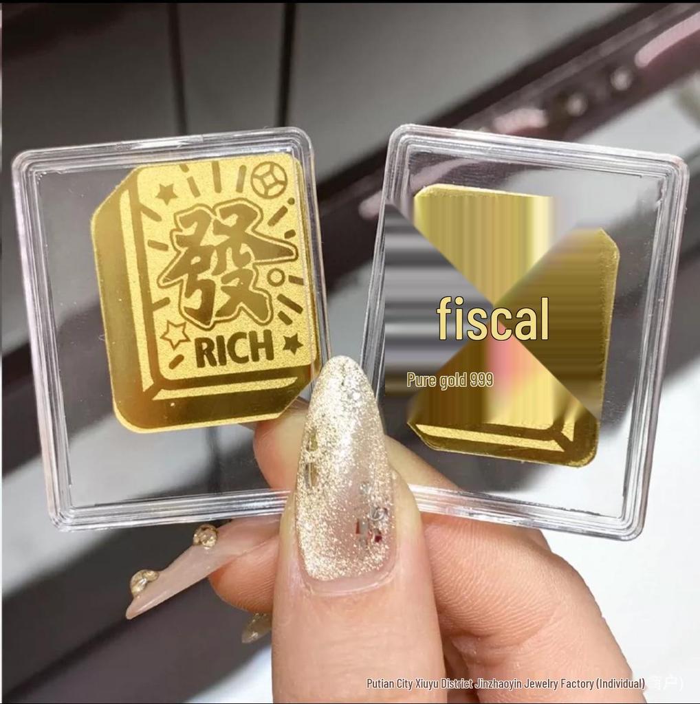 Lucky Cat Gold 999 Phone Sticker: Peace & Happiness - 2mg Fine Gold, Trending Gift for Livestreams.
