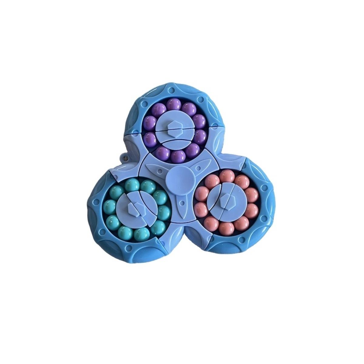 

6-Sided Magic Bead Puzzle, Educational Brain Toy for Age 3+, Builds Concentration & Coordination синий