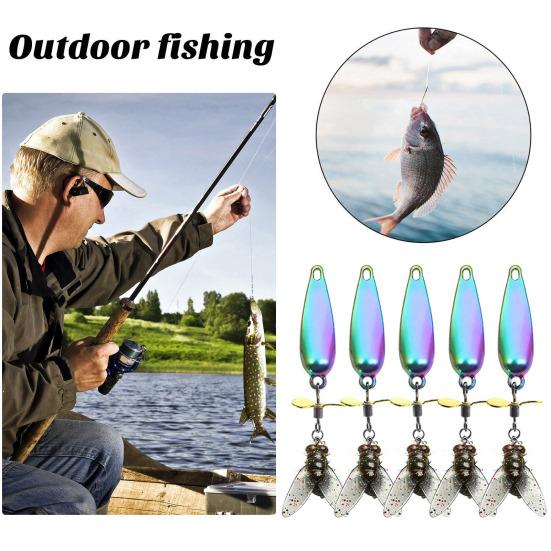 5Pcs Metal Propeller Fishing Lures Compact Portable Easy To Use Fly Spinning Propeller Metal Sequin Hard Baits