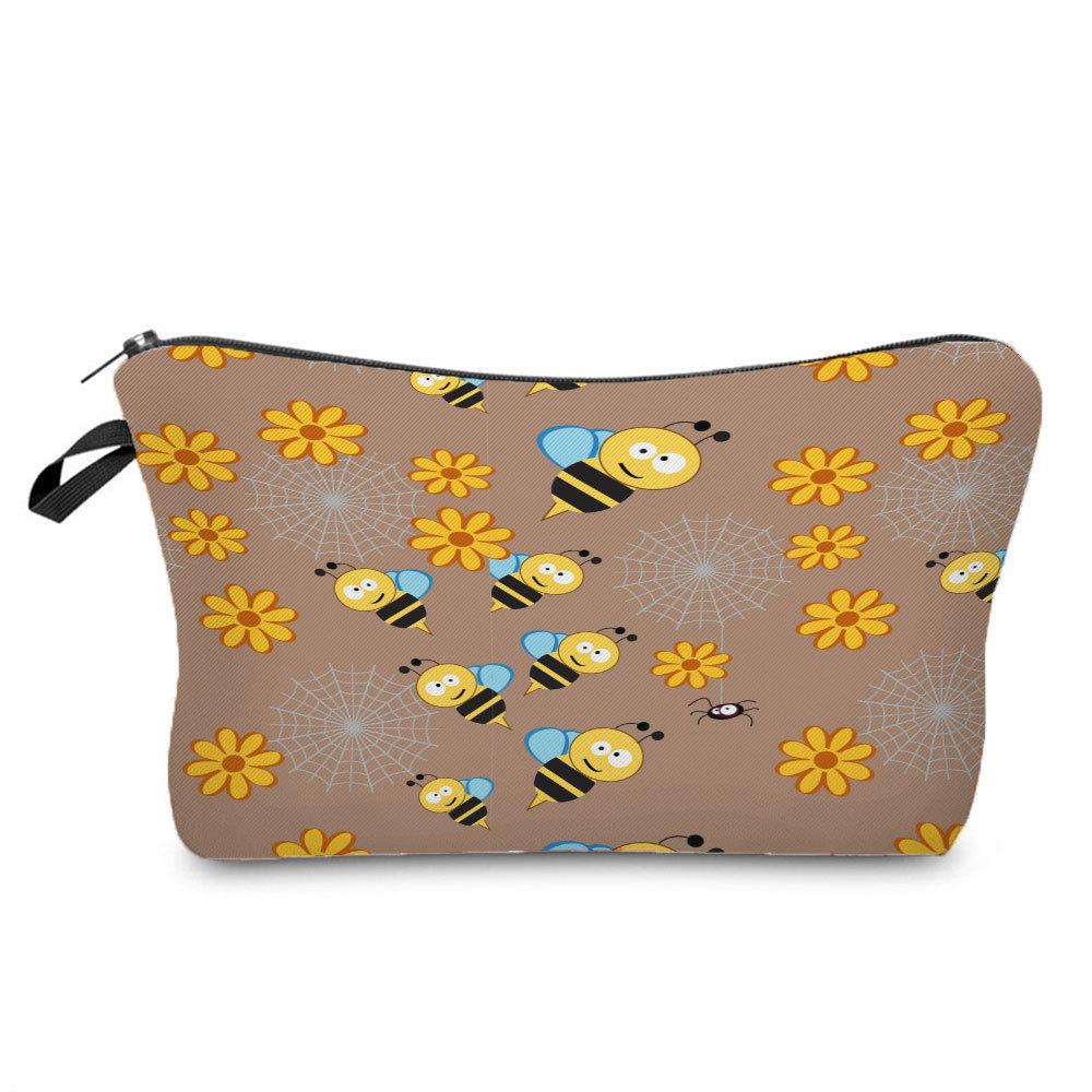 Women Flower Print Cosmetic Bag Toiletries Organize Travel Storage Case 6667