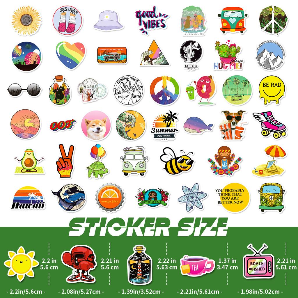 100 Small Size 4cm Small Fresh Mix and Match Sticker Scooter Guitar Computer Water Cup