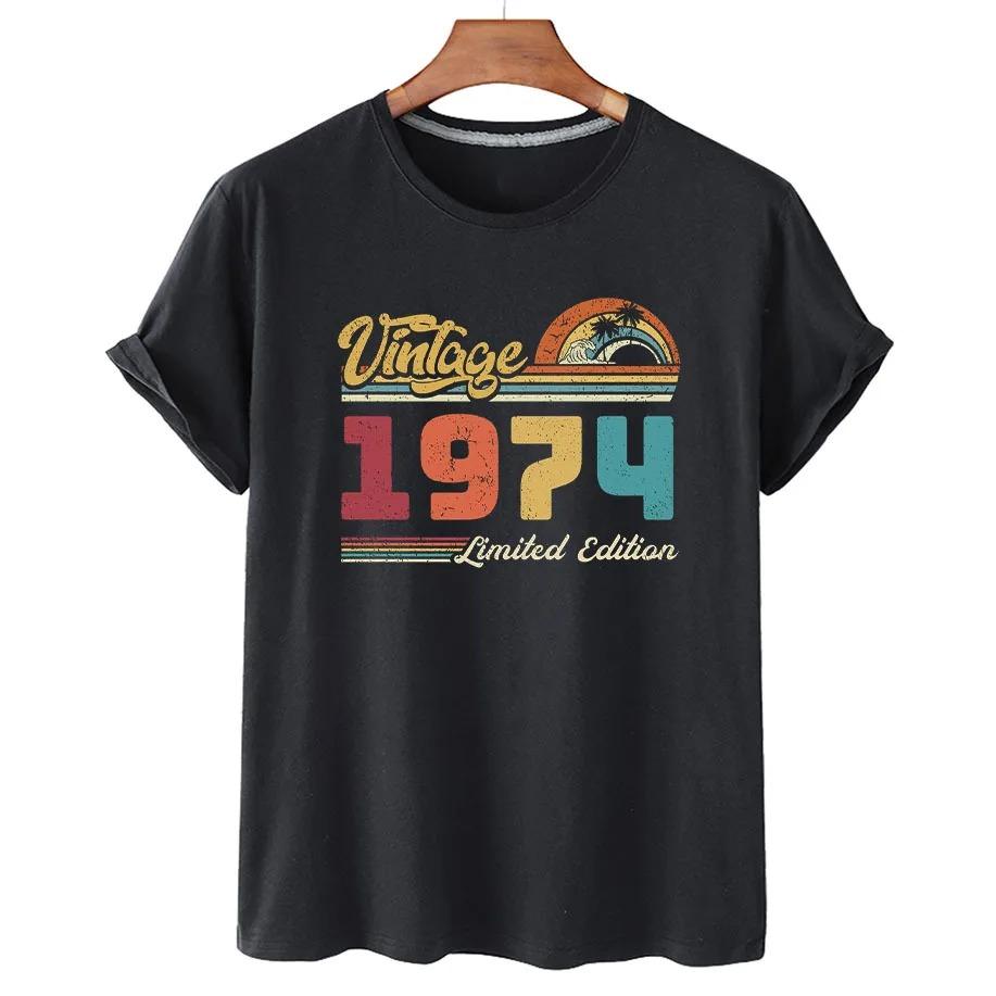 Muži Ženy Trička k výročí narozenin 1964 1974 1984 Rodinná párty Bavlněné tričko Tričko s krátkým rukávem Vintage tričko Dárkové oblečení
