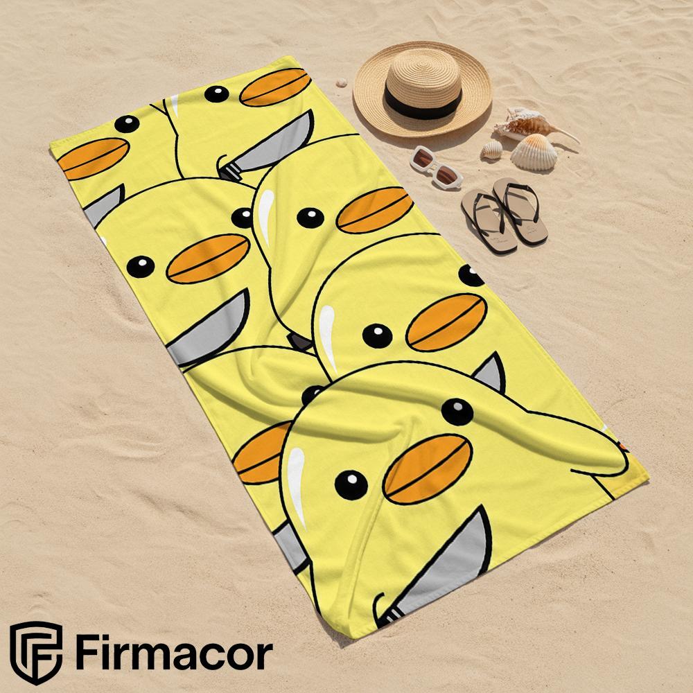 Cute Duck Knife Microfiber Beach Towel Quick Dry Sand Free Oversized Soft Absorbent Bath Towel for Swimming Pool Travel Gym