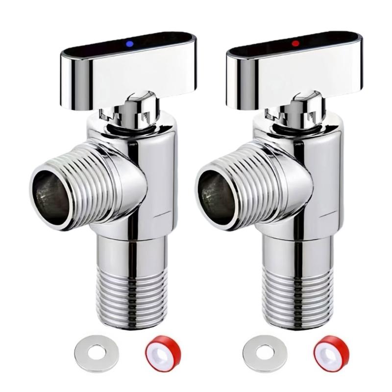 1/2inch Water Shut Off Valves with Handle Universal Water Flows Control Valves Hot/Cold Water Turn Angle Stop Valves