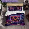 West Ham United Fußball 3-teiliges Bettwäsche-Set Weiches Bettbezug-Set mit Kissenbezügen Bedrucktes Schlafzimmer-Deko-Set für Zuhause