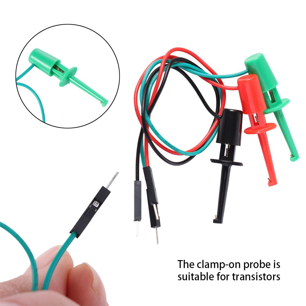 3pcs/set Male Head  Line Electrical Hook Test Clip Easy To Use Secure Electrical Test Work Hook Precision Metal