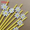 Daisy Small Flower Sunflower Paper Drinking Straws For Party Decorations And Cocktails