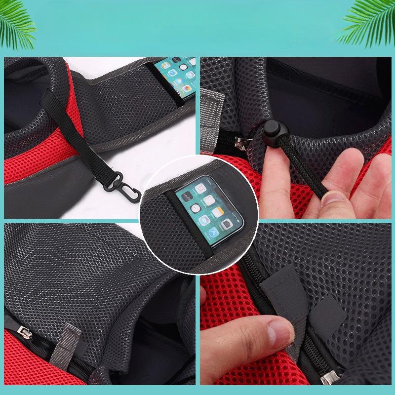Portable Pet Front Carrier Bag, Mesh Breathable Dog Backpack for Outdoor Travel, Adjustable Shoulder Sling Tote Pouch for Small Dogs & Cats