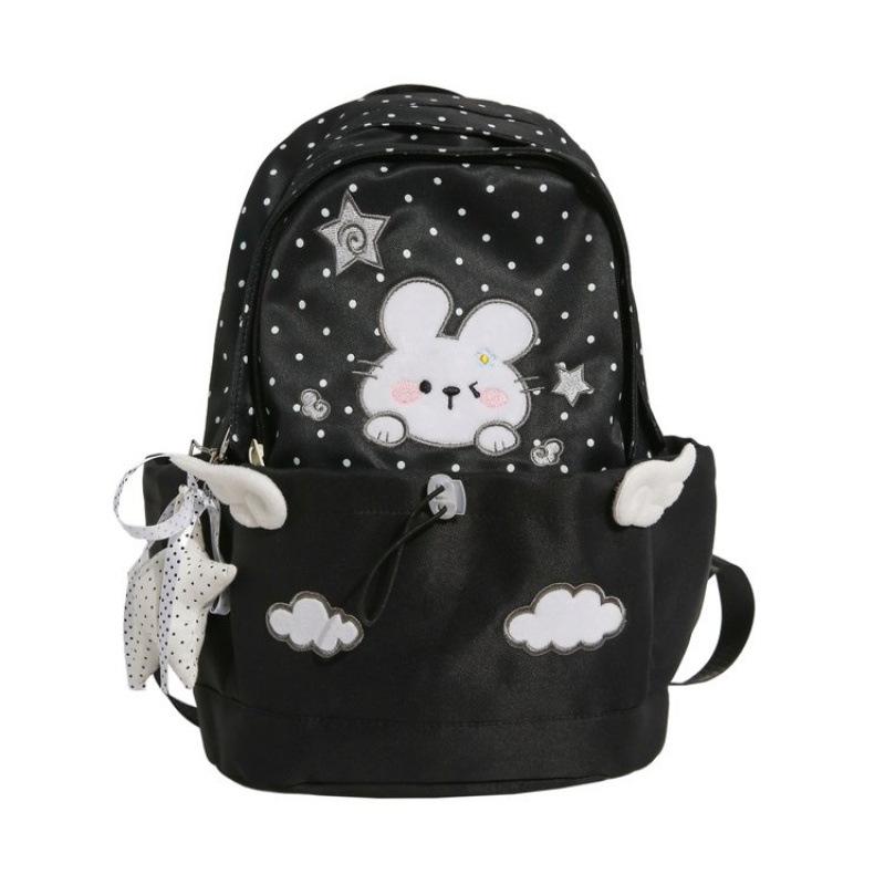 Schoolbag cute bunny contrasting color backpack primary school girl light large capacity school bag high value versatile backpack