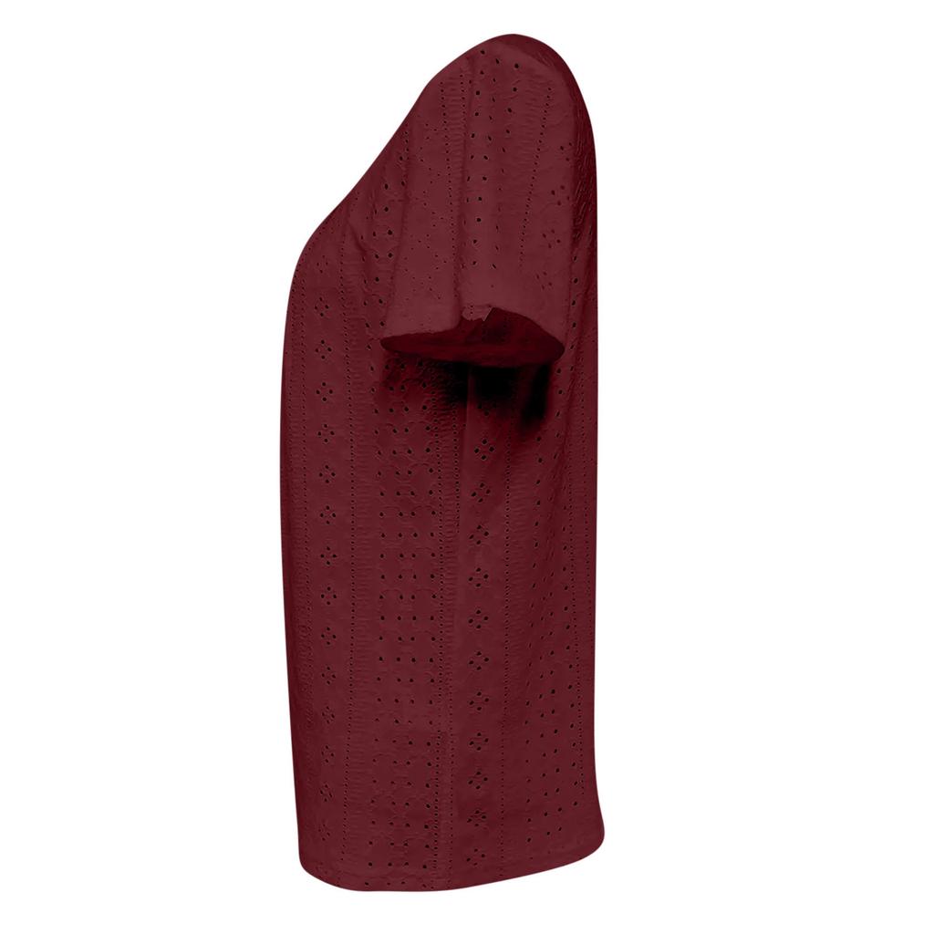 Summer Loose Casual Solid Color Square Neck Short Sleeved Top Versatile Women's T-shirts