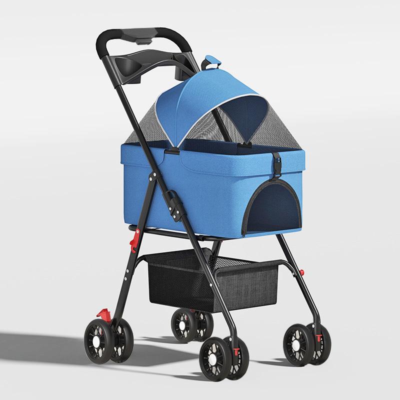 Foldable Pet Stroller for Dogs and Cats - Cross-Border Export