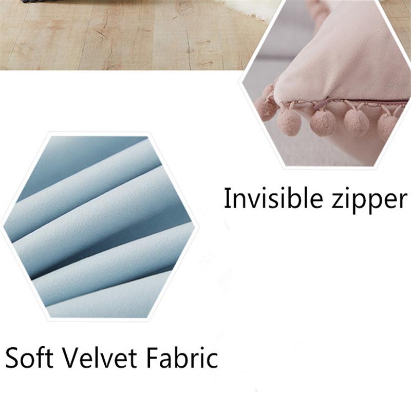 Husă de pernă din catifea moale Husă de pernă decor de culoare solidă Decor de interior de lux Sufragerie Canapea Scaun ciucuri Shaggy