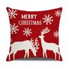 New Christmas Pillow Cover Red Simple Christmas Snowman Print Cushion Home Cushion