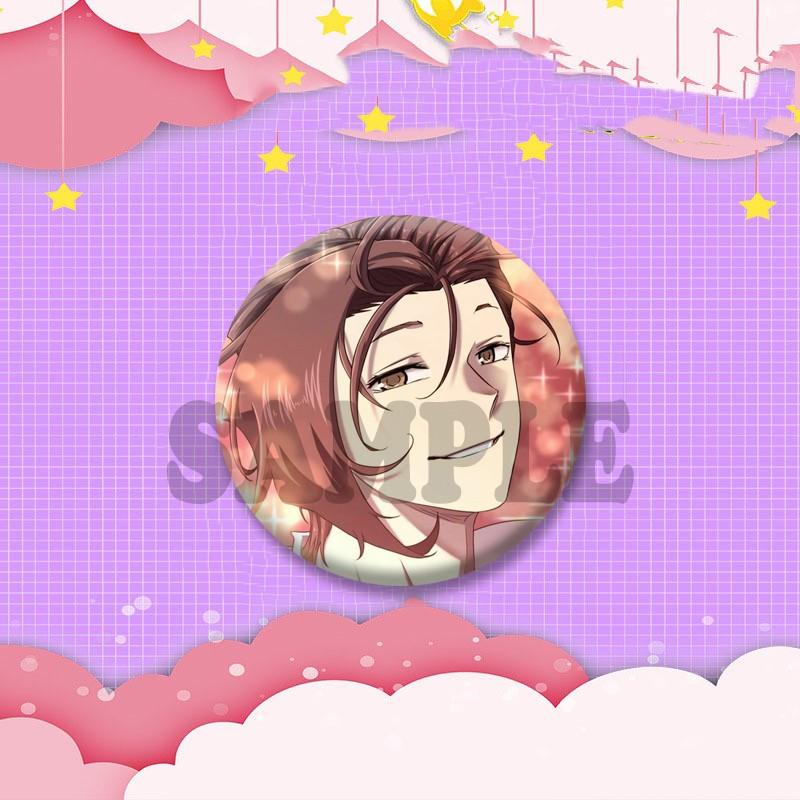 Korean BL Manhwa The Greatest Estate Designer Badges Cartoon Figure Button Brooch Round Lapel Pins Bag Hat Decor Friends Gifts