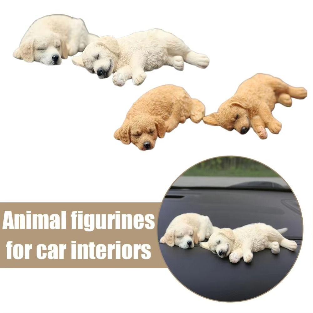 Home Decor Dog Toy Figure Simulated Golden Retriever Model Dog Car Ornaments  Birthday Gift