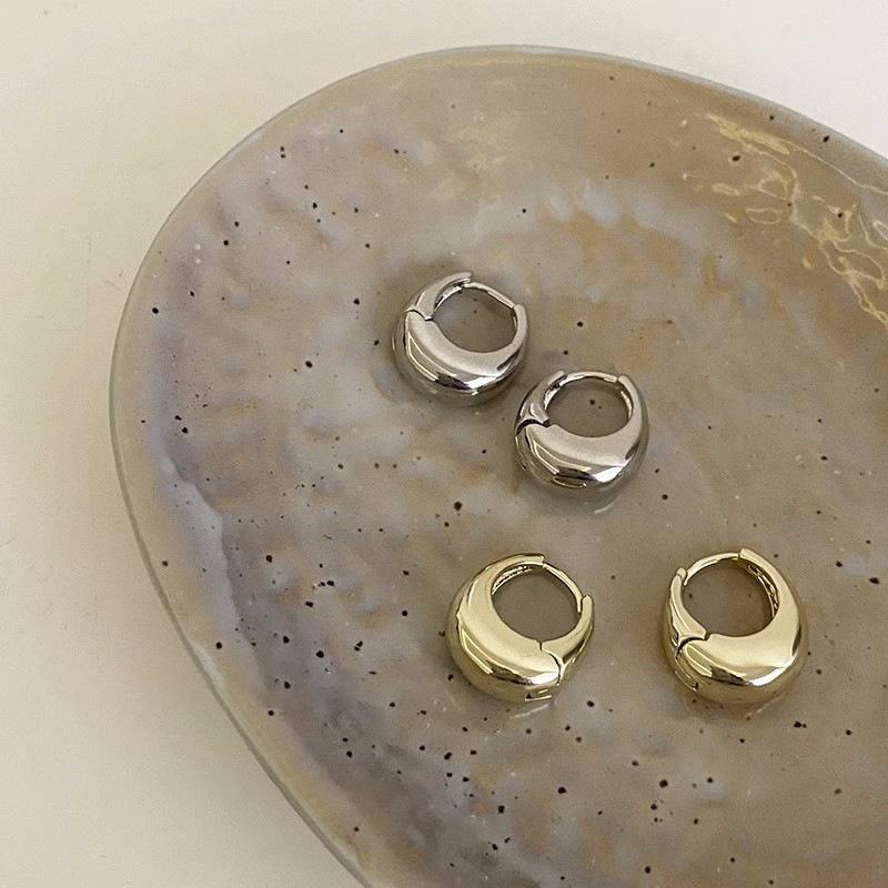 925 Sterling Silver Vintage Round Earrings for Women Trendy Metal Hoop Earring Jewelry Prevent Allergy Party Accessories Gifts