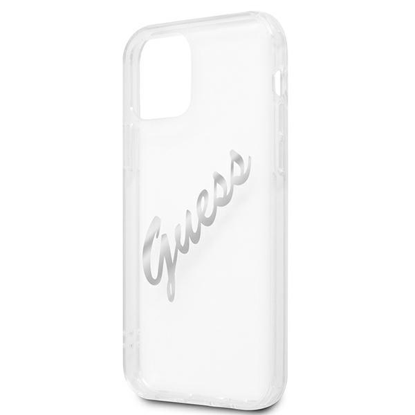 Guess Guhcp12Lktrsvsi Iphone 12 Pro Max 6,7 Transparent Hardcase Vintage Script Silver