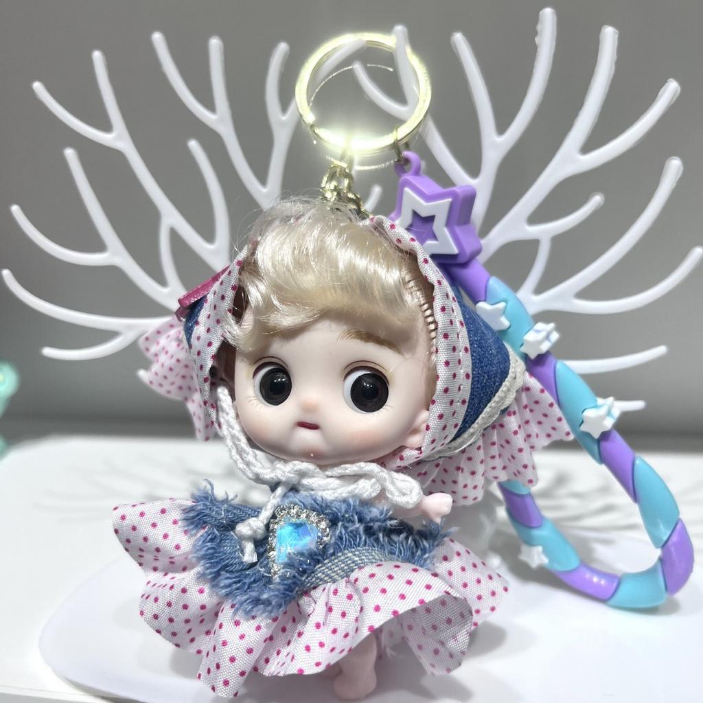 10Cm Doll Keychain Pendant Multi-Jointed Movable Bjd Princess Doll Keychain Charm Girls Plaything Accessories Bag Charm Kids Toys
