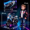 Moto Elettrica per Bambini con Rotelle, Specchietti e Poggiapiedi, in PP e Metallo, 85,5x44,5x56 cm, Blu