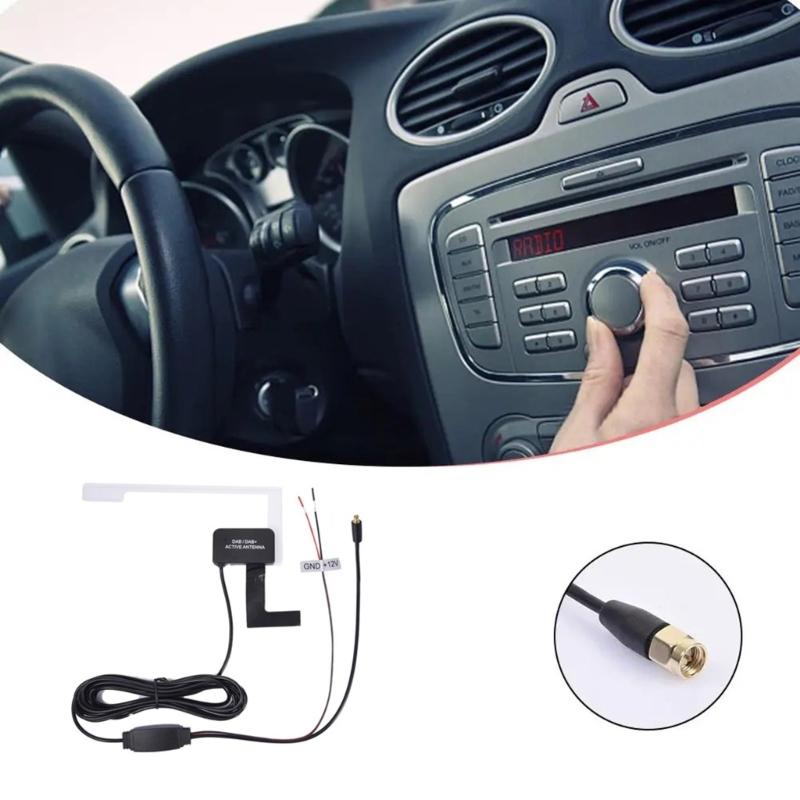 12V Glass Mount External Car Radio Antenna Suitable For Enhances Digital Sound Reception And Easy Adhesive Installation