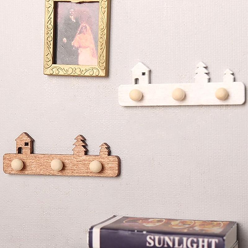 2 Adet 1:12 Dollhouse Minyatür Duvara Montaj Raf Asılı Raf Depolama Standı Mobilya Modeli Noel Dekor Oyuncak