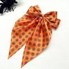 Halloween Hair Accessories Silky Satin Bows for Women, Big Ribbon Bow Clips Girls, Decorative Clip Oversized Long Tail Barrettes, Cute Ghost