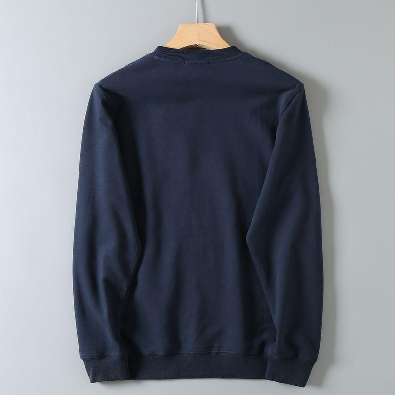 Men's Casual Printed Versatile Round-Neck Long-Sleeve Pullover Sweatshirt with Fleece Lining for Autumn and Winter, Export Surplus