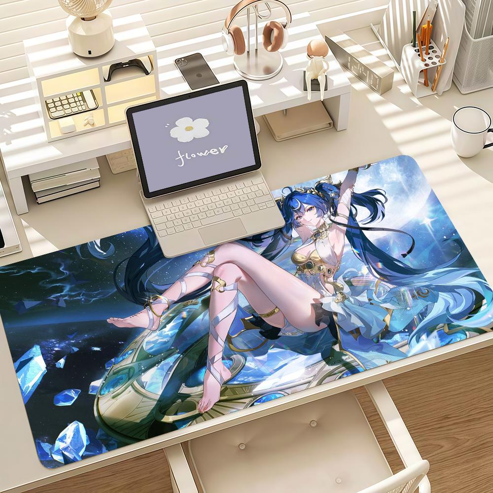 Wuthering Waves Iuno Anime Large Gaming Mouse Pad Antislip Rubber Desk Mat Keyboard Pad Laptop Computer Home Gaming Desktop