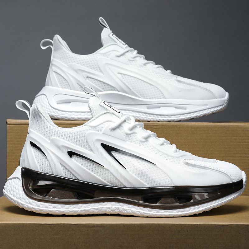 Men's Shoes Summer Breathable New Mesh Sports Running Shoes Air Cushion Shock Absorption Soft Sole Running Casual Dad Shoes