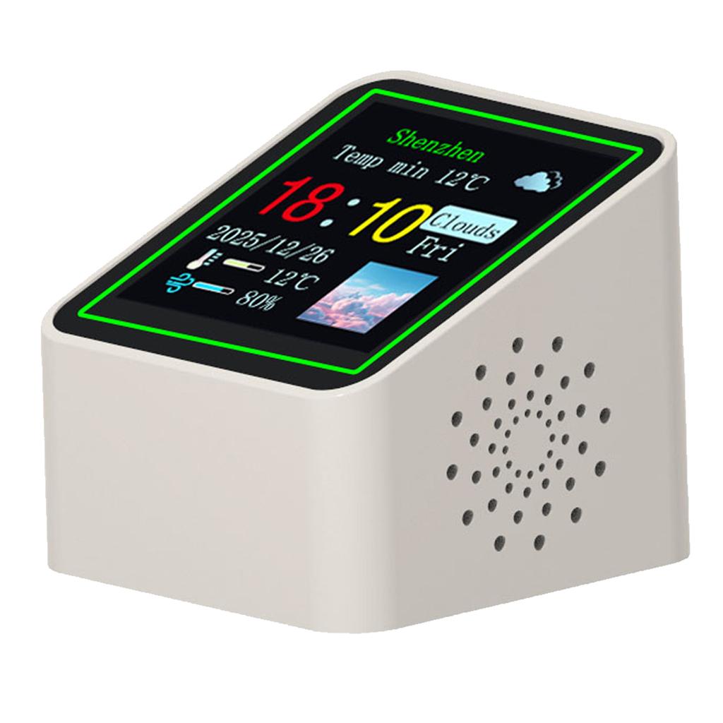 WiFi Digitale Wetterstation Uhr 1,54 Zoll Bildschirm Einstellbare Helligkeit Elektronische Uhr mit Echtzeit-Wetter