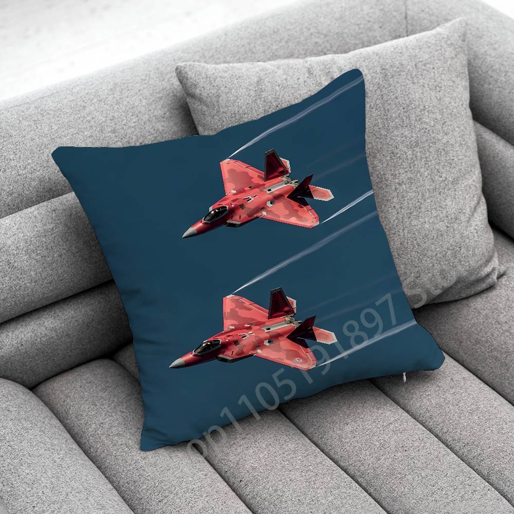 Fighter Plane F-F-22 S-SU-57 Raptor Throw Pillow Case For 55x55cm 30x30cm 50x50cm 45x45cm 40x40cm Square Chair Pillowcase Case