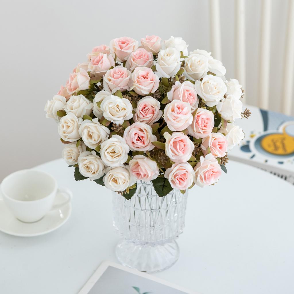 Silk Artificial Flowers Carnation Rose Wedding bridal bouquet Home Festival Outdoor garden arch Art wall Diy gift box Decoration