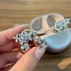 Freeclip Earphones Drill Buckle Ear Clip Earphones Decoration Flower Accessories Stud Earrings Women'S Light Luxury Premium Ear Accessories