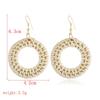 Personality Bamboo Rattan Hand-woven Geometry Drop Dangle Earrings for Women Temperament Summer Beach Stud Jewelry Holiday Gift