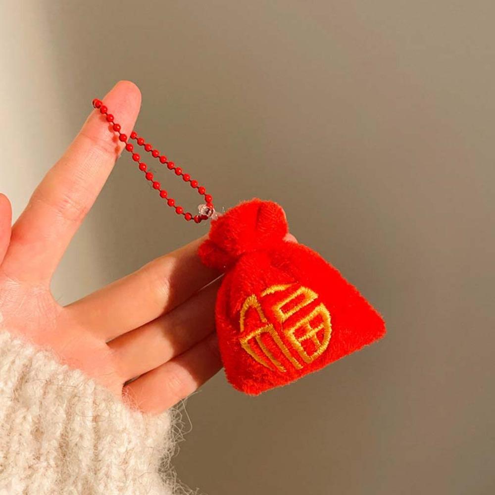 Lion Dance God of Wealth Pendant Cartoon Chinese New Year Keyring  Festive Decor