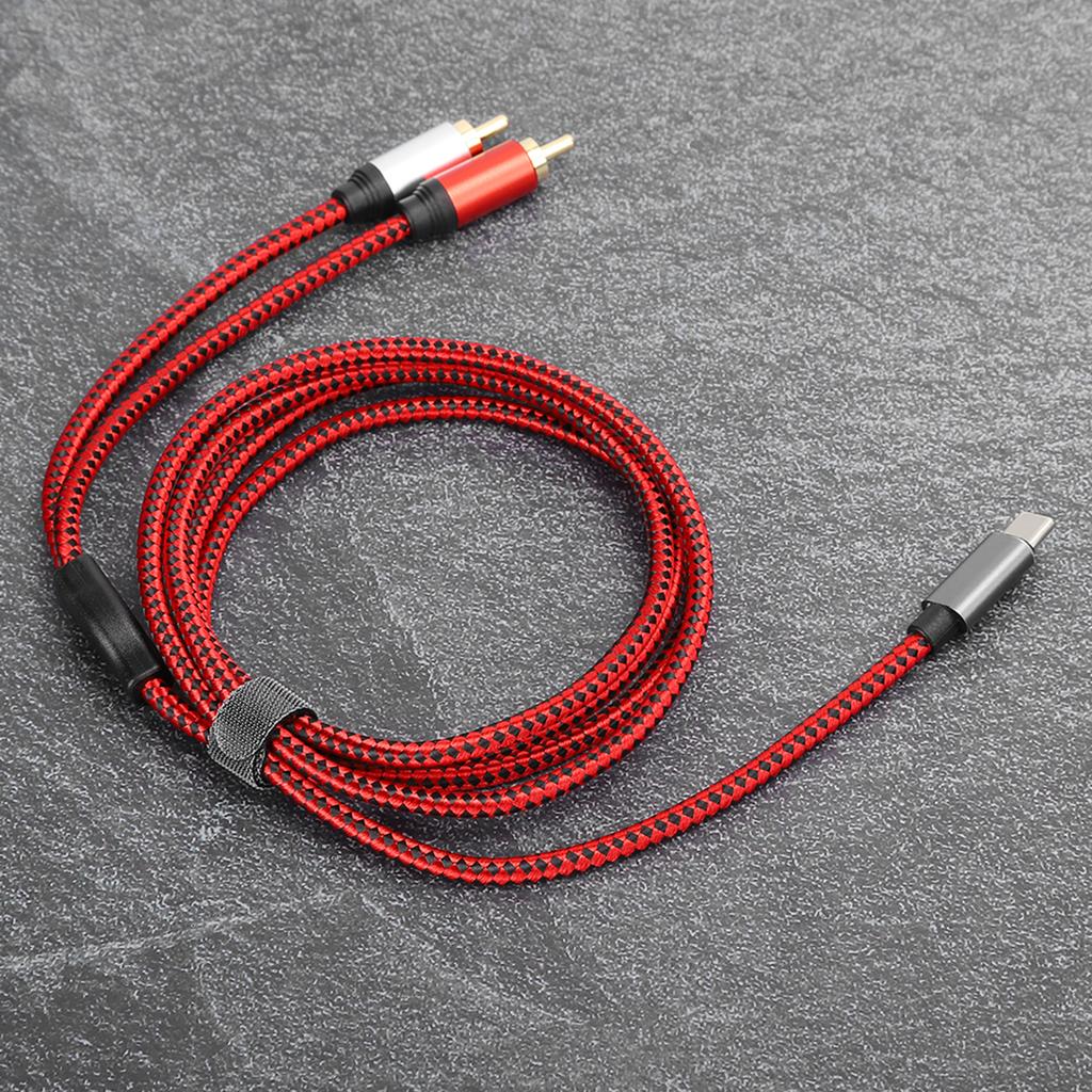 1.5m Gold Plating TypeC Male to 2RCA Male Audio Cable for Moible Phone Tablet Laptop(1.5 m 4.9 ft )