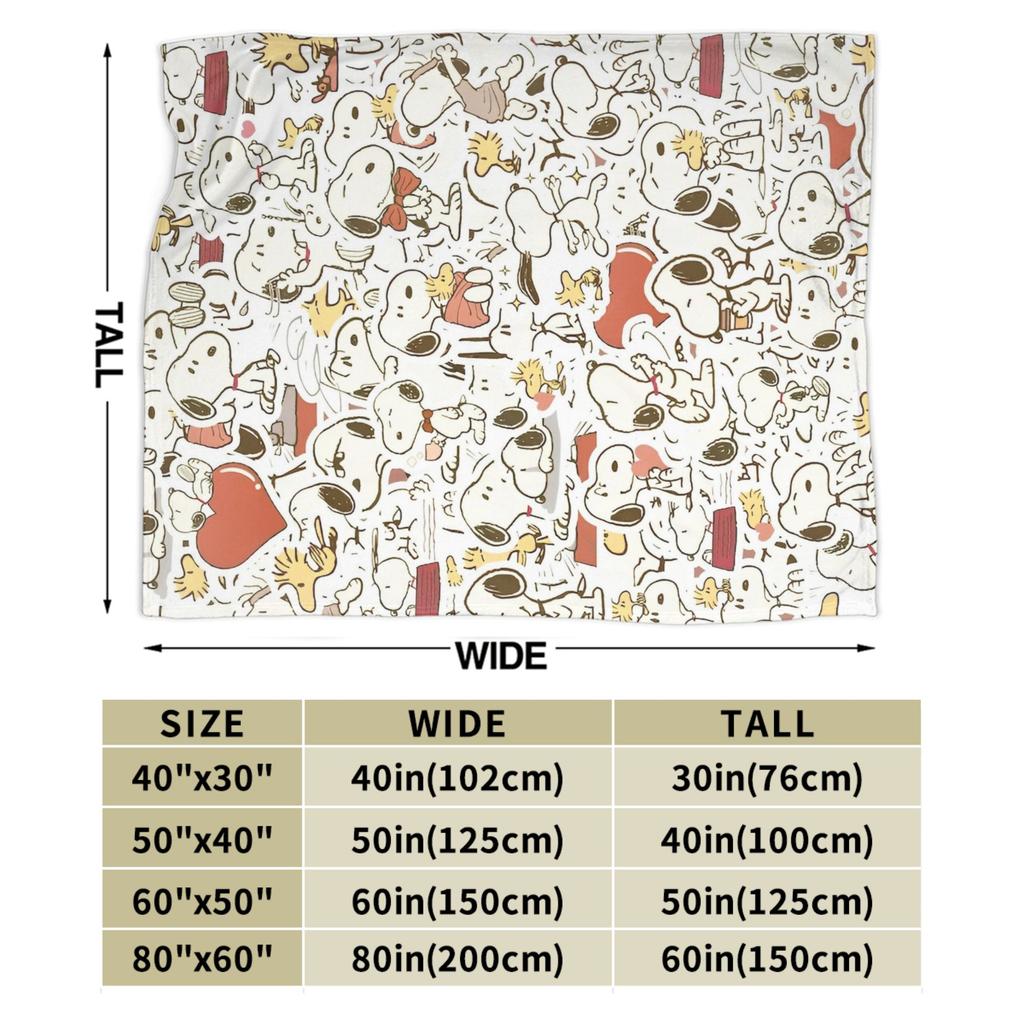Snoopys Cartoon Flannel Blanket Awesome Throw Blankets for Home 150*125cm Bedspread,